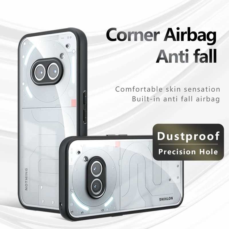 

For Nothing Phone (2a) TPU Border Case Cover 3D Intergrated Button Case Anti Drop Airbags Covers Phone Coques Nothing Phone 2a