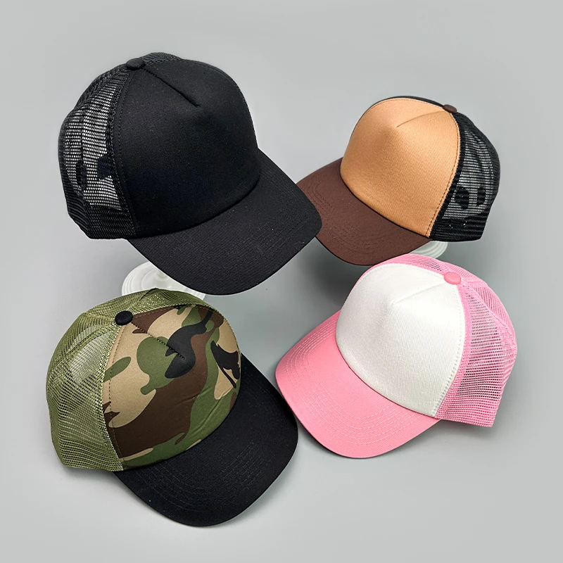 American Vintage Color Block Baseball Hats Mesh New Unisex ins Breathable Outdoor Sunshade Versatile Casual Fashion Trucker Caps