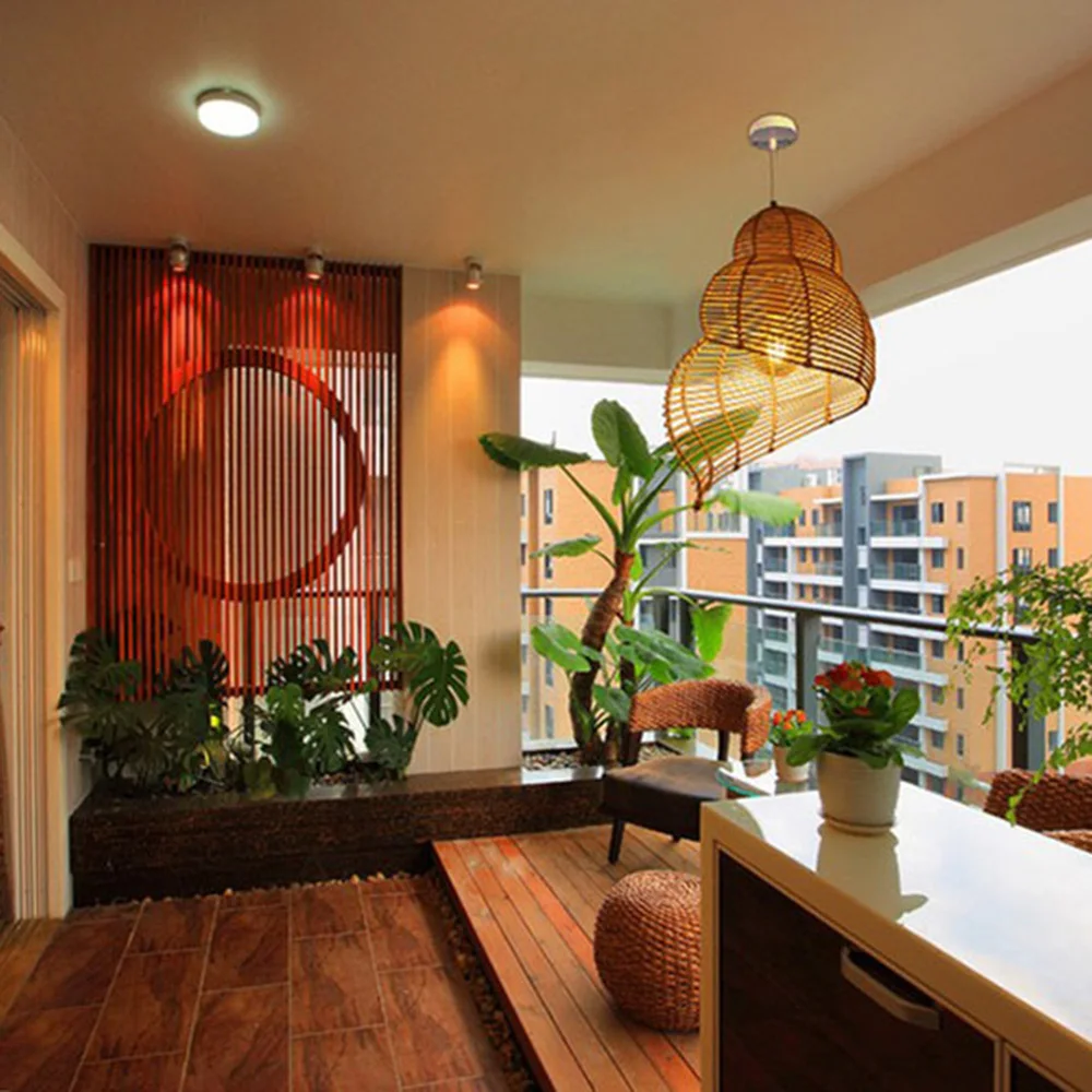 Boho Rattan Conch Pendant Light Coastal Seashell Wicker Hanging Lamp Creative Snail Chandelier for Dining Room Cafe E27