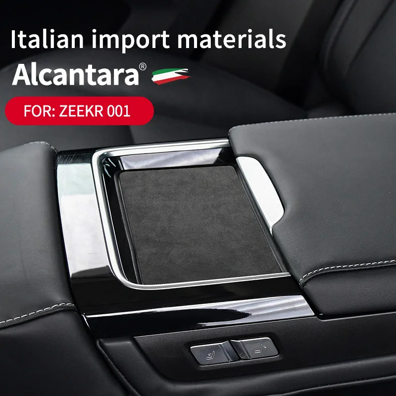 

For ZEEKR 001 2021 2022 2023, Alcantara Car Center Console Cup Holder Anti-Slip Coasters Storage Mats Pad Interior Recess Mats