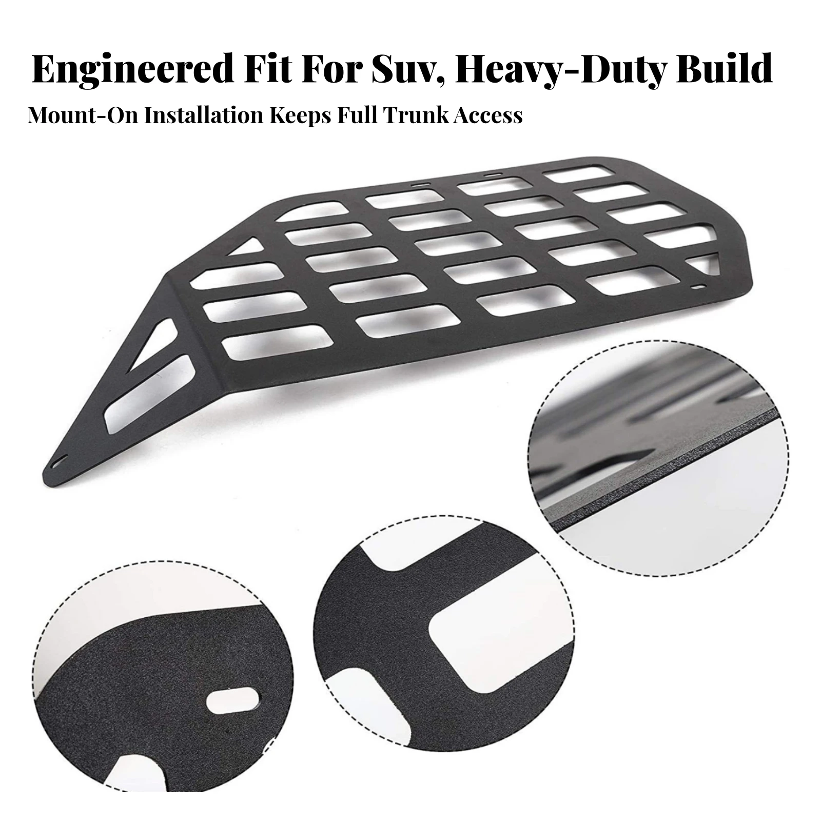 Rear Storage Cargo Rack Heavy-Duty Cargo Storage Rack Shelf Bolt-on Organizer Corrosion-Resistant for Campers
