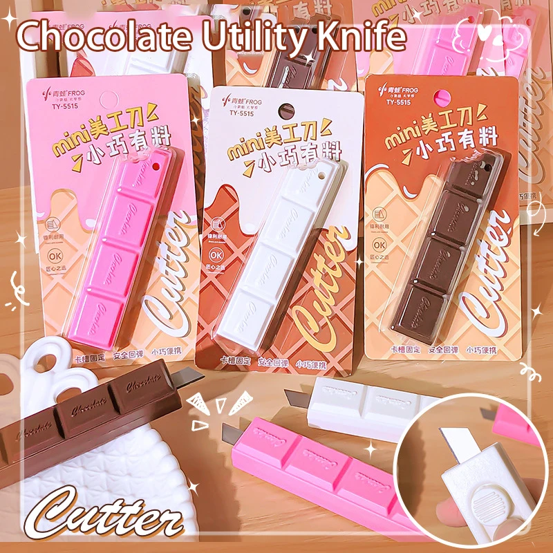 

Chocolate Art Knife High Aesthetic Utility Knife Box Paper Cutter Craft Wrapping Paper Cutting Knife Pockets Knife Stationery