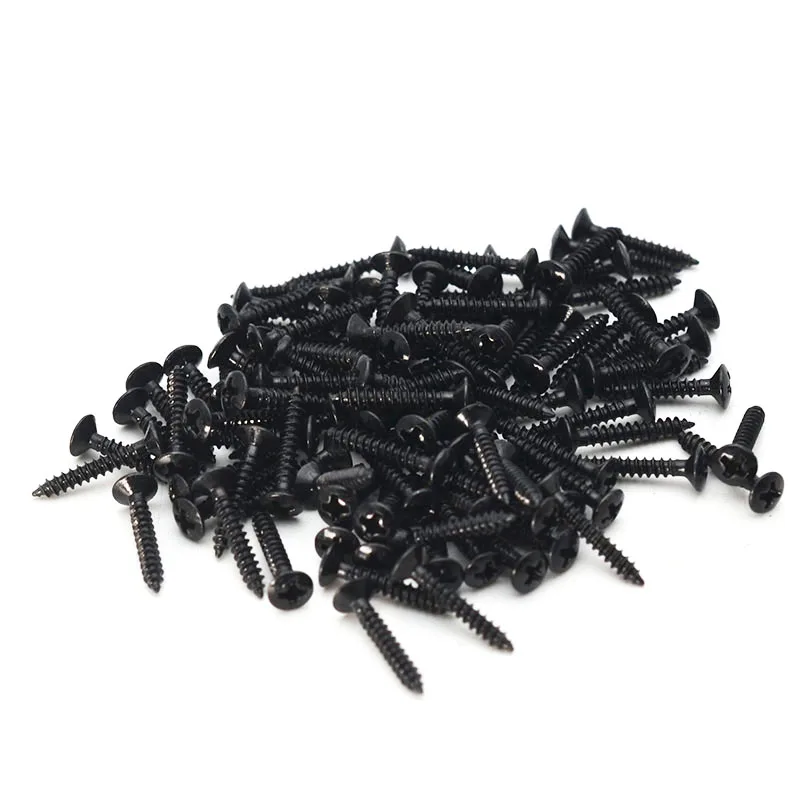 100Pcs Music Instrument Screws 2x12OA for Guitar Equalizer Installing Guitar Screw Black/Gold/Nickel