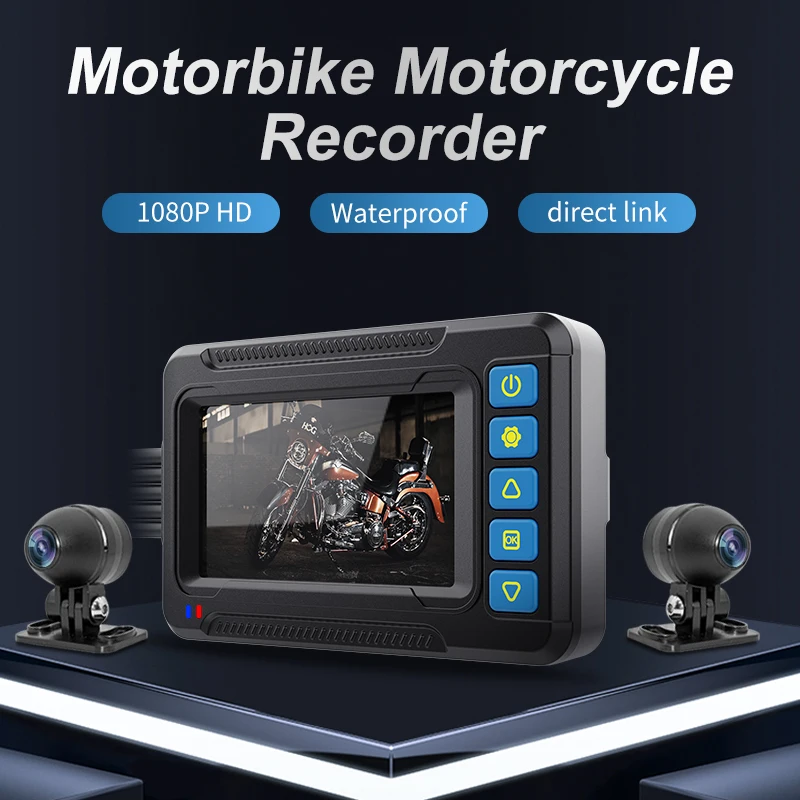 Motorcycle Carplay Dual 1080P Waterproof WIFI Motorcycle Camera DVR Moto Dashcam Camera Video Recorder with GPS TMPS