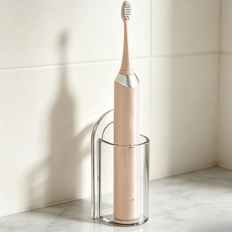 No Drill Wall Mount Electric Toothbrush Holder Minimalist Bathroom Tooth Accessory Storage Rack for Toothpaste Cup Home Use