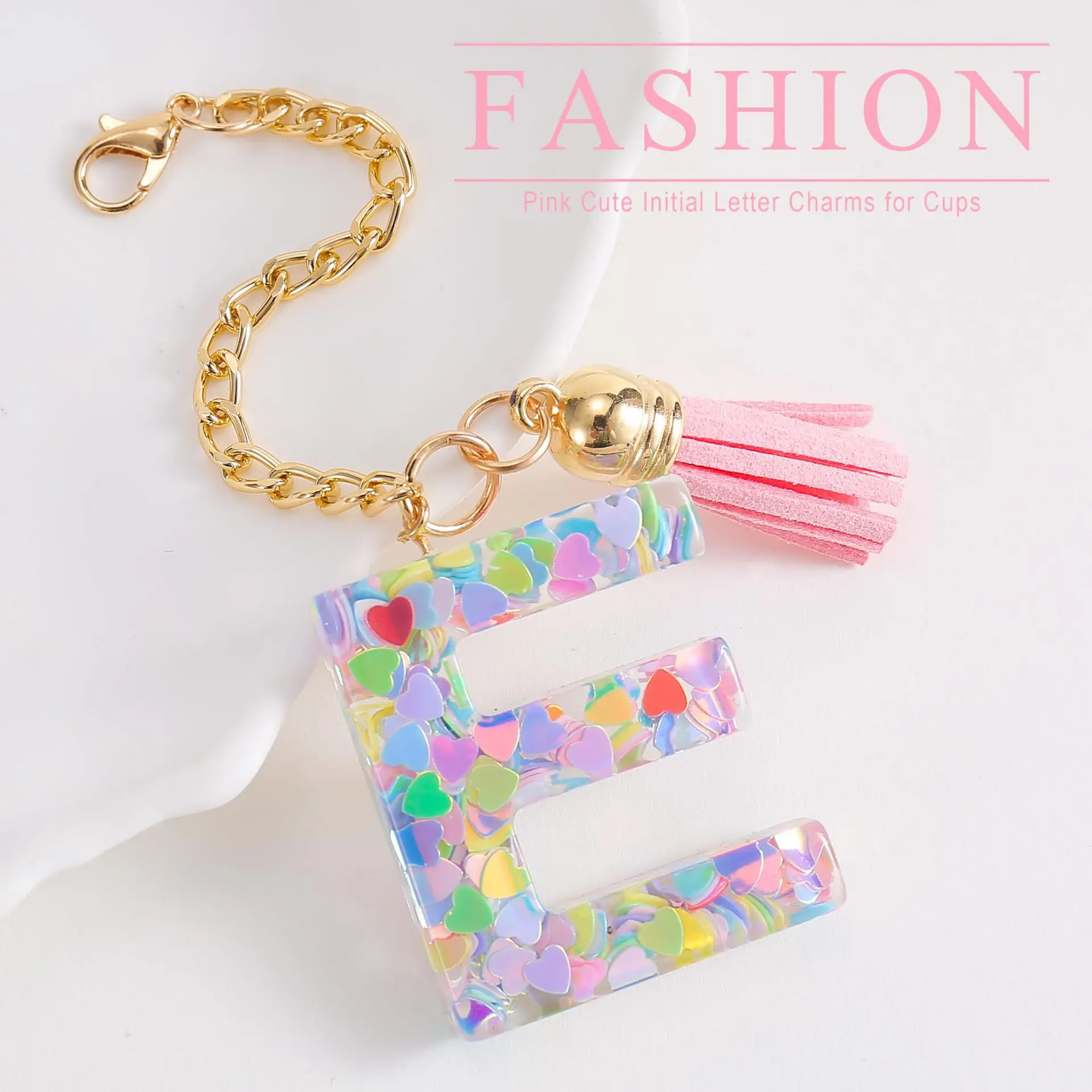 Letter Charm Accessories for Stanley Cup 1 PCS Cute Initial Keychain Handle Charm for Stanley Tumbler for Women Girls - view 2