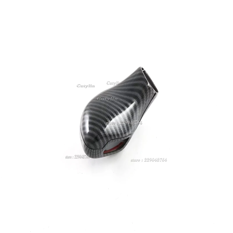 For MG HS 2018-2022 2023 RHD ABS Carbon Fiber Steering Wheel Button Frame Gear Head Knob Cover Interior Accessories