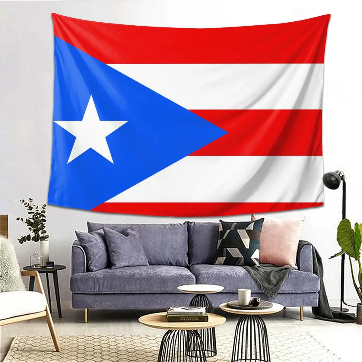 Puerto Rico Flag Tapestry Decor Art Aesthetic Tapestries for Living Room Bedroom Home Wall Cloth Wall Hanging
