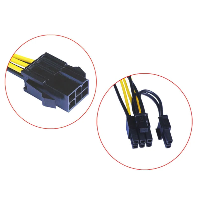 1Pc 6Pin PCI Express To Dual PCIE 8 (6+2) Pin Power Cable 20cm Motherboard Graphics Card PCI-E GPU Power Data Cable Splitter