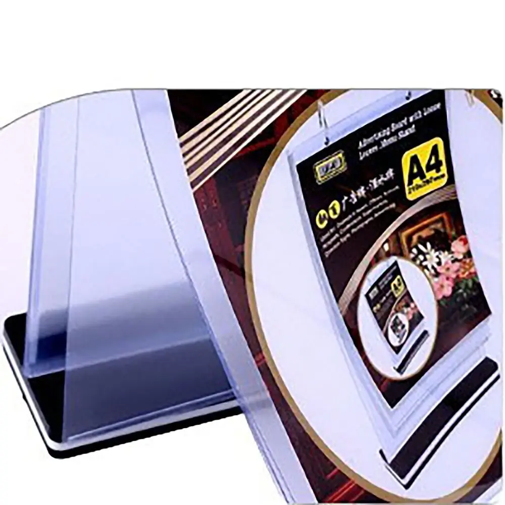 Clear A4 A5 A6 Table Menu Stand Waterproof Pageable Flip Menu Stand Landscape Portrait Paper Menu Display Stand Table