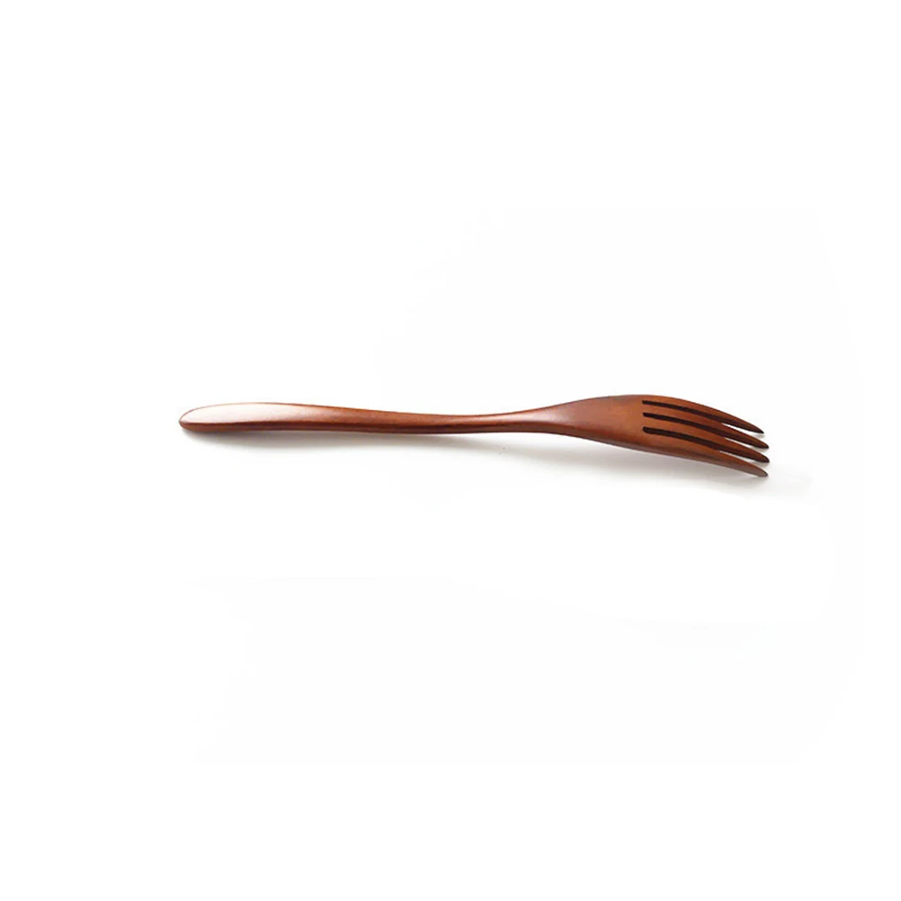 

5Pcs Four Tooth Wooden Fork Japanese Style Fruit Fork Lightweight Dishwasher Safe Kitchen Dessert Tableware