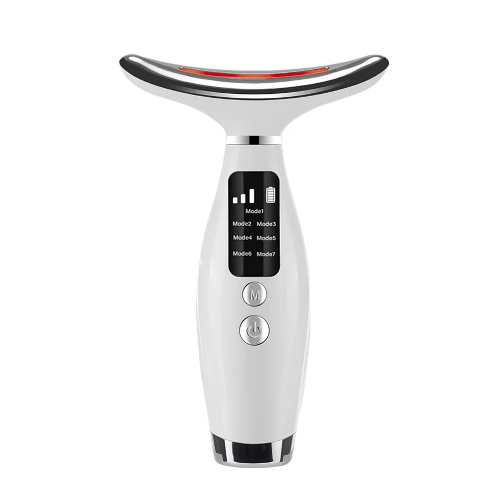 جهاز تجميل الوجه والرقبة EMS مكركرنت آلة شد الوجه الاهتزاز LED مدلك الوجه مزيل الذقن المزدوج أدوات العناية بالبشرة