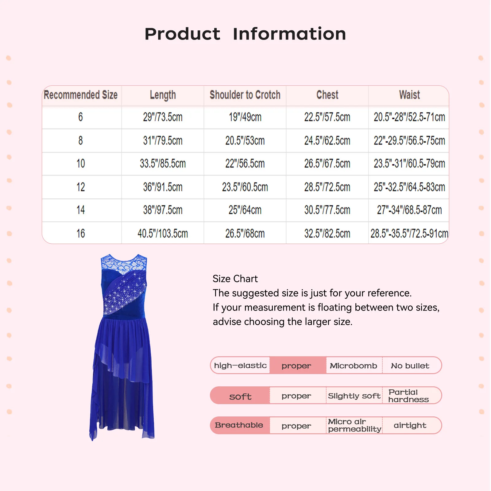 キッズガールズラインストーン叙情的モダンダンス衣装レースシャーリングメッシュオーバーレイドレスフィギュアスケートダンスクラスステージパーティー用