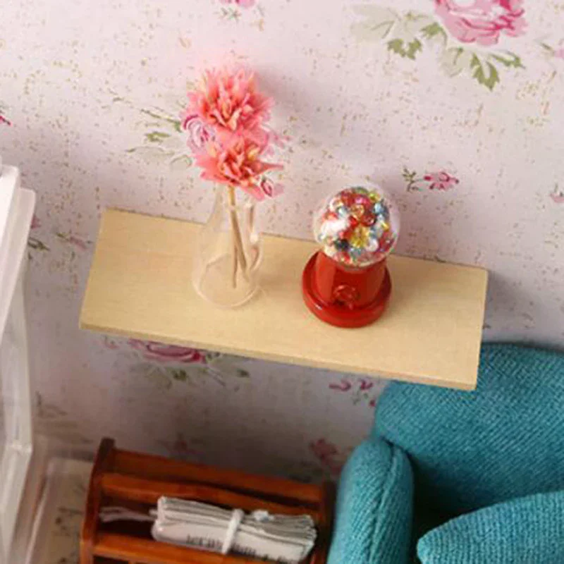 1:12 Doll House Miniature Wood Wall Shelf Model Furniture Accessories