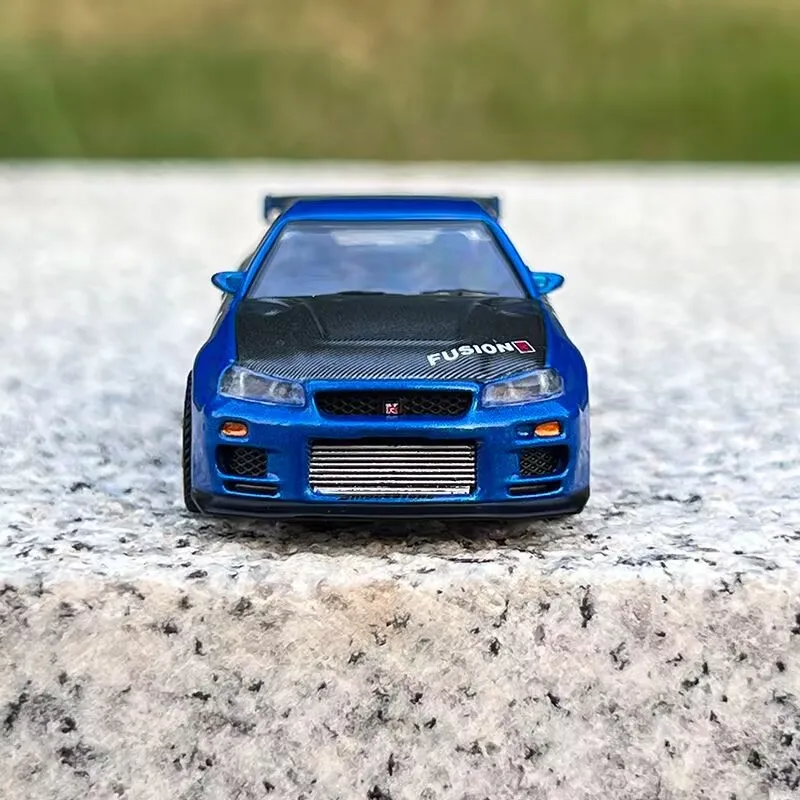 1:64 Nissan Skyline GTR R34 Alloy Sports Car Model Simulation Diecasts Metal Racing Car Vehicles Model Collection Toys Gift