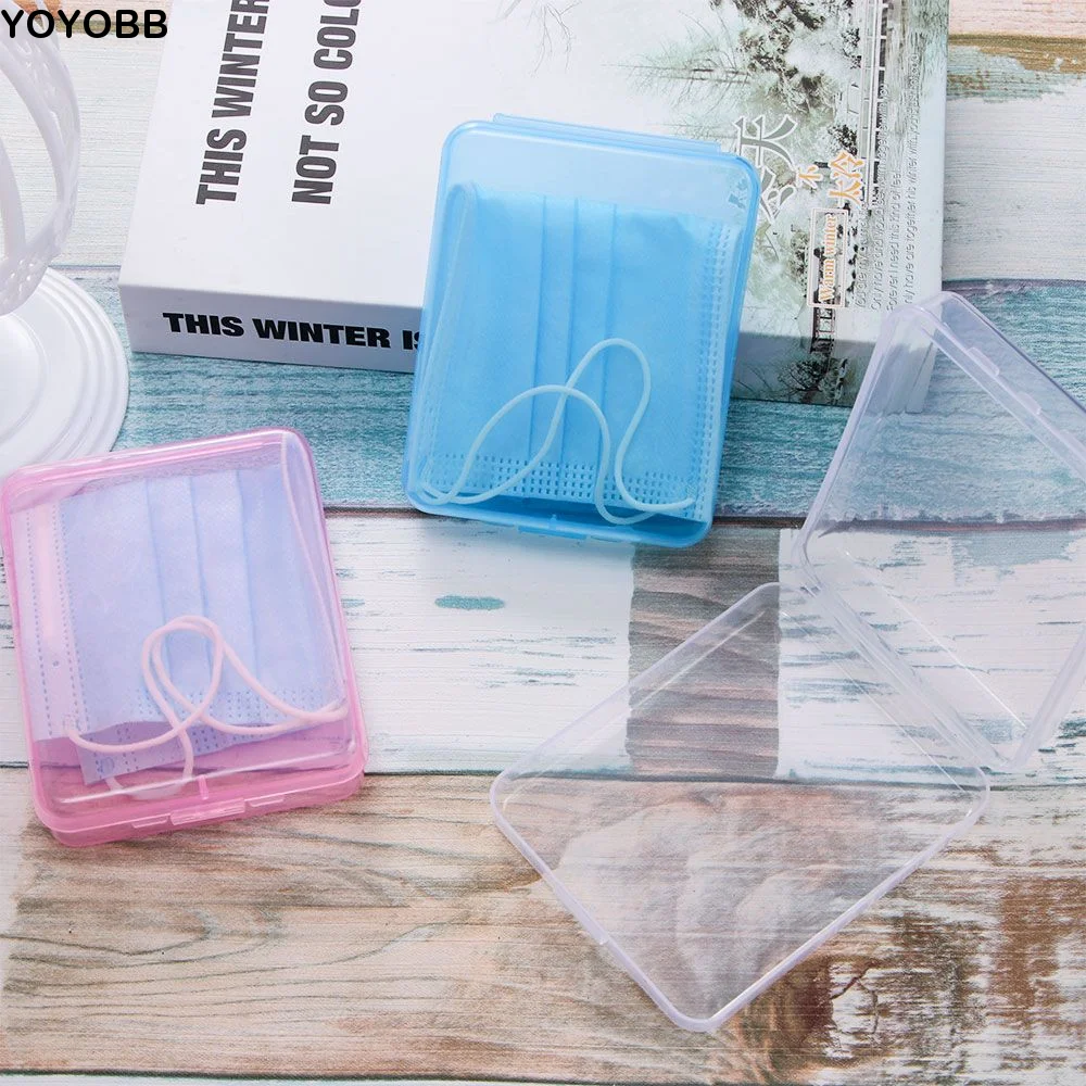 Protection Powder Puff Container Disposable Dustproof Face Masks Mask Storage Case Storage Box Powder Puff  Case Transparent