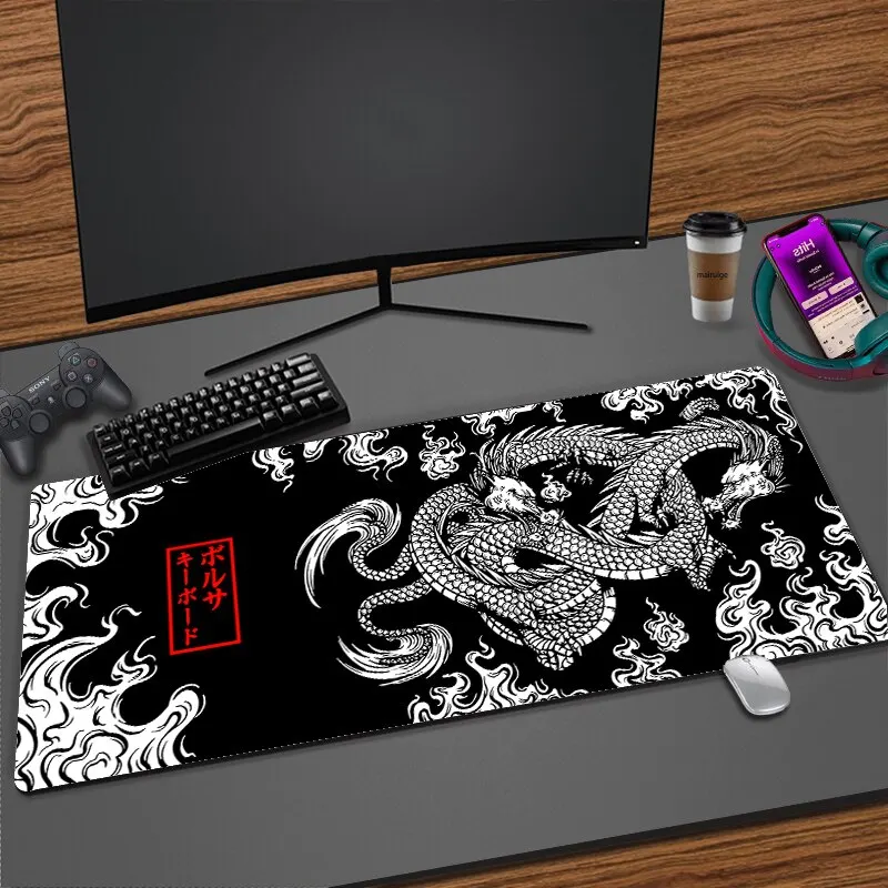 Japanse Dragon Large Gaming Mousepad XXL Toetsenbord Gamer Muismat op de tafel Speed Desk Mat Anime 900x400 700X300 Muismat