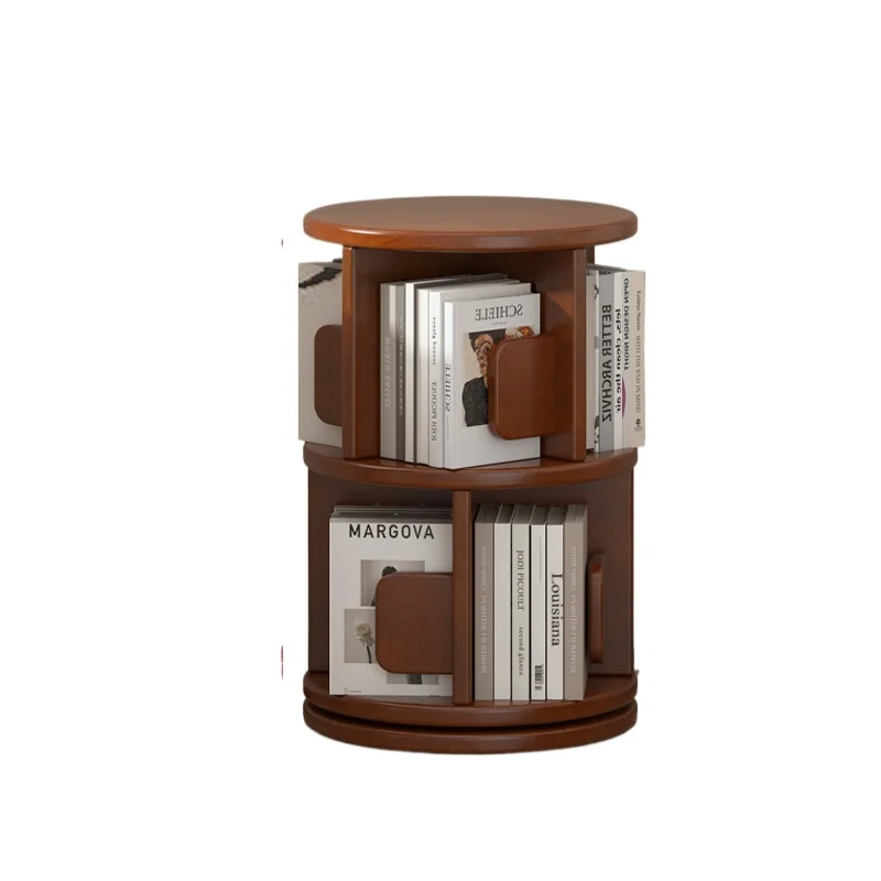 

Solid wood rotating bookshelf 360 degree movable simple floor household living room shelf children's bookcase storage
