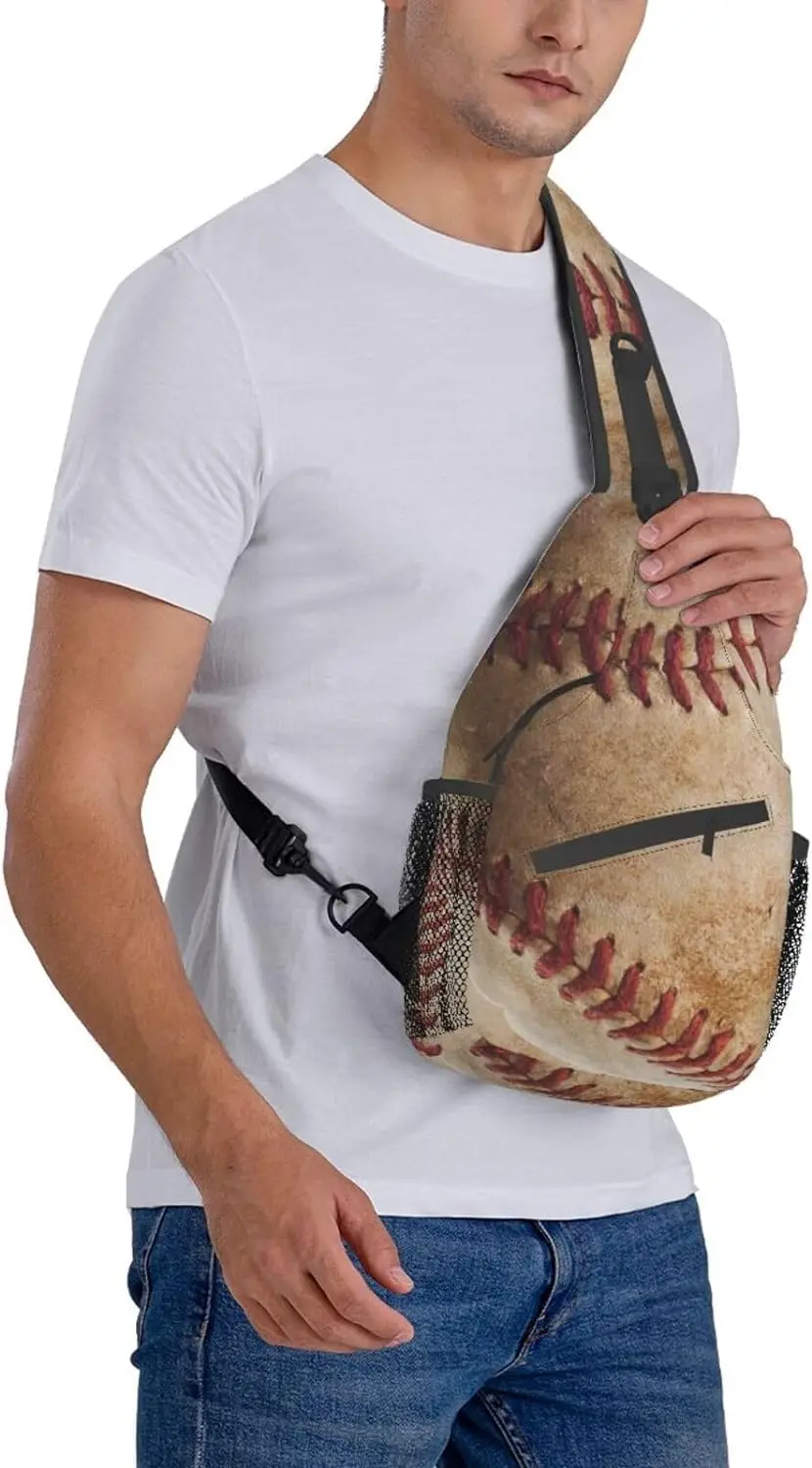 Baseball Sling Bag Crossbody Travel Hiking Chest Backpack Shoulder Daypack For Women Men One Size