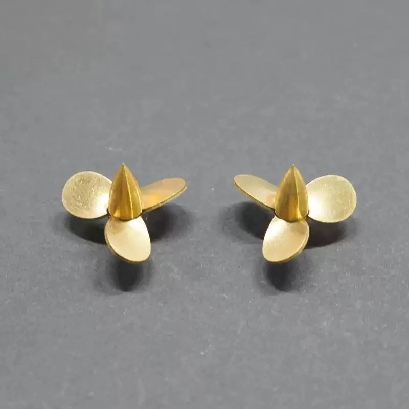 1Pair 16x2mm Three Blade Propeller Underwater Propulsion Copper Paddle Outer Dia 16 mm Shaft Hole 2mm for RC Boat Submarine Ship