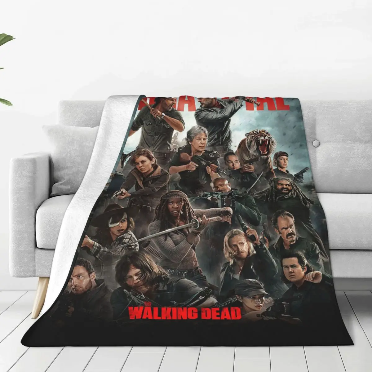 Rick Grimes Daryl Dixon Blanket The Walking Dead Horror Movie Flannel Throw Blankets Bed Sofa Personalised Soft Warm Bedsprea