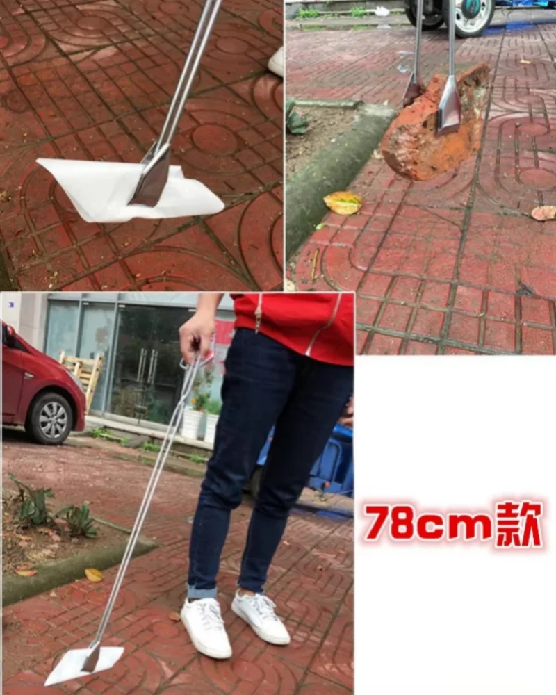 1PCS 32cm Stainless Steel Pick Up Tool Short Garbage Clip Scissor Shape Portable Tongs Barbecue Accessories Outdoor Gadget