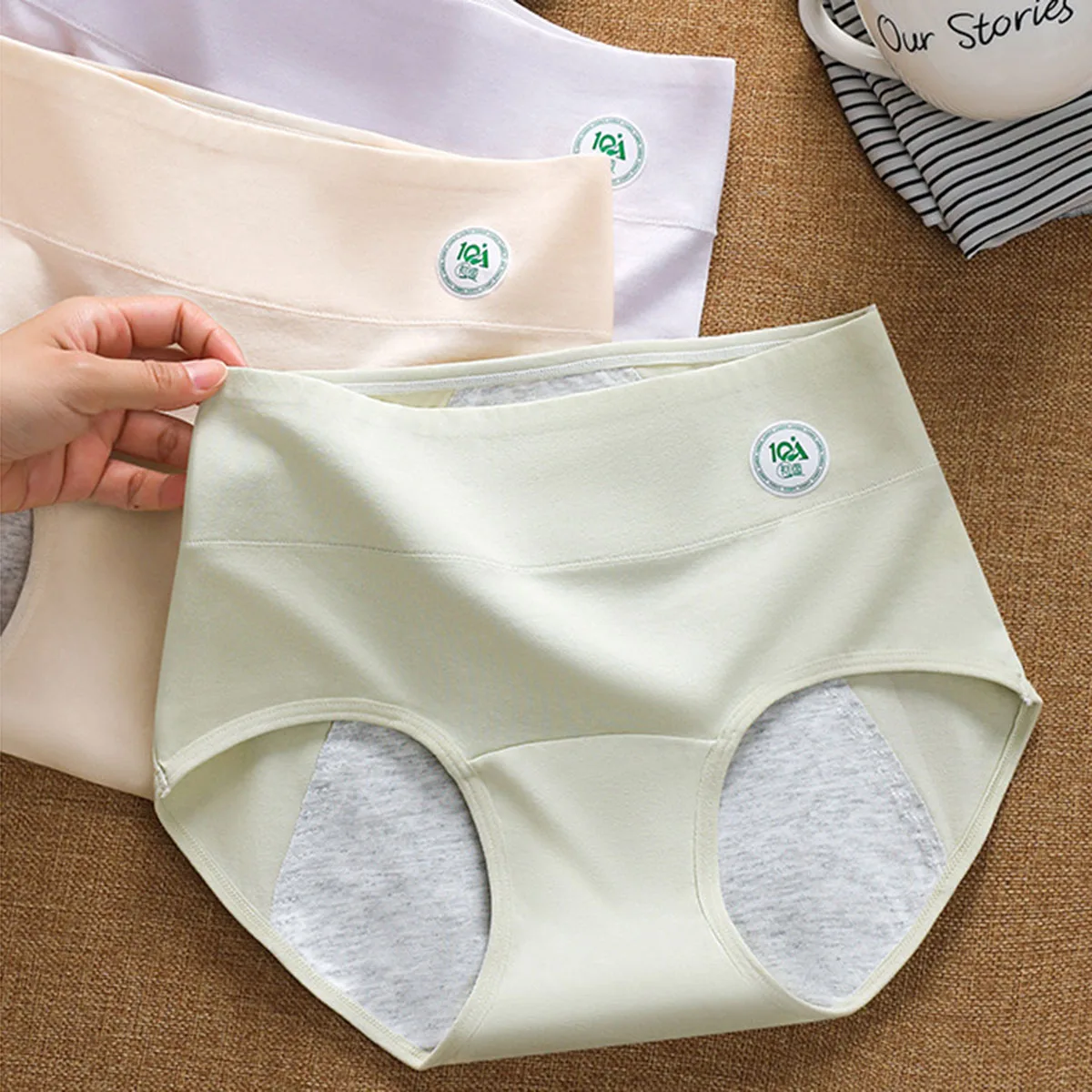 High Waist Underwear Cotton Panties Women Body Slimming Solid Briefs Plus Size Underpants Female Breathable Lingeries