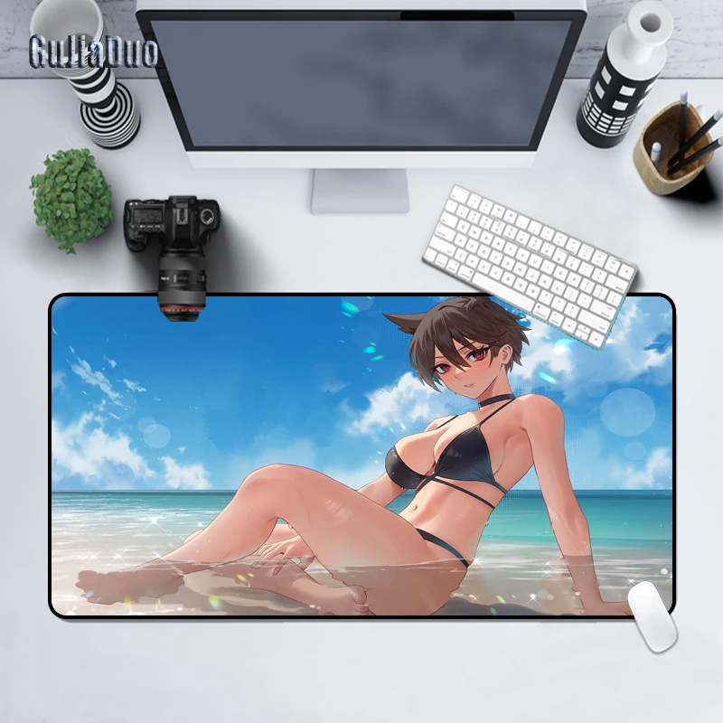 

900x400 Comic Sexy Seaside Girl Mouse Pad Gamer XXL Large Size Non-slip Computer Table Desk Mat Gaming Hoom Accessories Kawaii