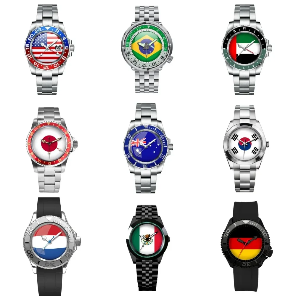 

National Flag Dial 28.5mm for Seiko Mods Dial Fit NH35 NH36 ETA2836 2824 Movement Customize Printing Flag NH35 Dial