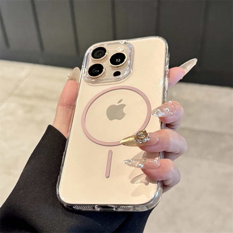 Luxury Magnetic Wireless Charge For Magsafe Case for iPhone 16 15 14 13 12 11 Pro XR XS Max 7 8 Plus Shockproof Case Back Cover