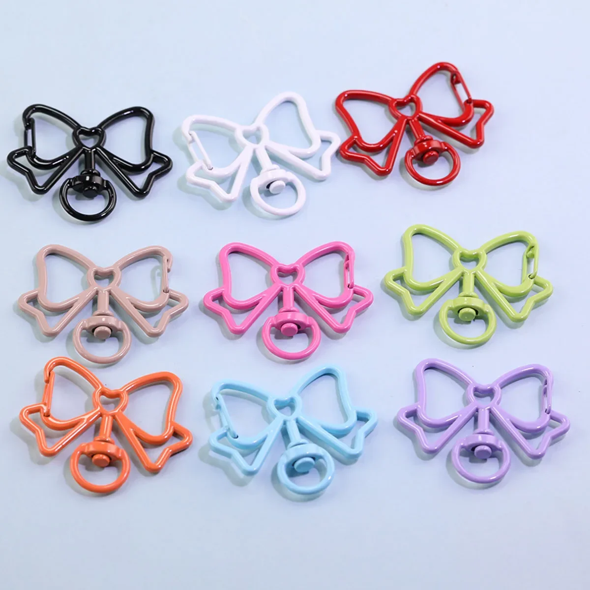 10Pcs Colorful Metal Lobster Claw Clasps Swivel Lanyards Trigger Strap with Key Ring Bag Key Chains DIY Accessories