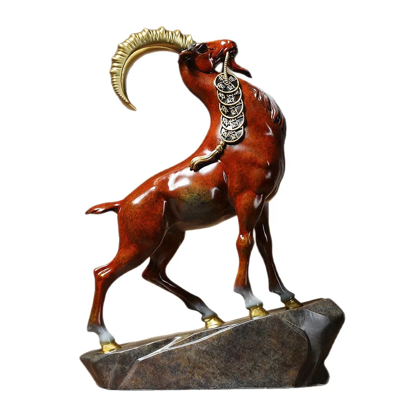 LTT copper sheep ornament zodiac living room desktop wine cabinet study office ornament