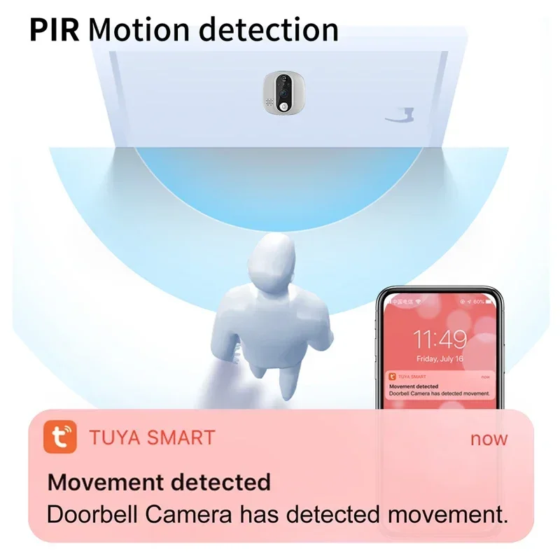 1080P Wireless Video Doorbell Camera WiFi Smart Door Bell Tuya Smart Home Security Motion Detect Night Vision Intercom Doorbell