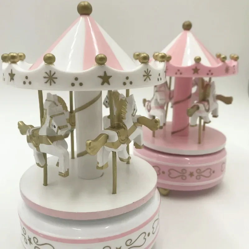 Customizable Musical Carousel Cake Topper Rotating Birthday Decoration Baking Ornament for Party Celebration Supplies Gift