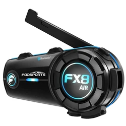 Fodsports-Oreillette Bluetooth FX8 AIR pour moto, appareil de communication pour casque, intercom sans fil, radio FM, 3 effets sonores