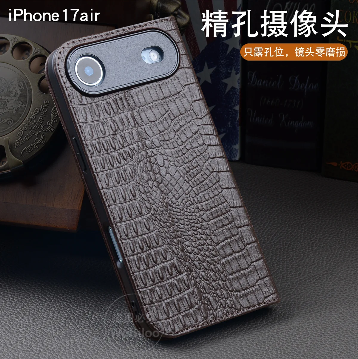 محفظة جلدية أصلية فاخرة حافظة هاتف الأعمال لهاتف آيفون اير 17 16 15 14 برو ماكس بطاقة الائتمان فتحة المال غطاء الحافظة #6