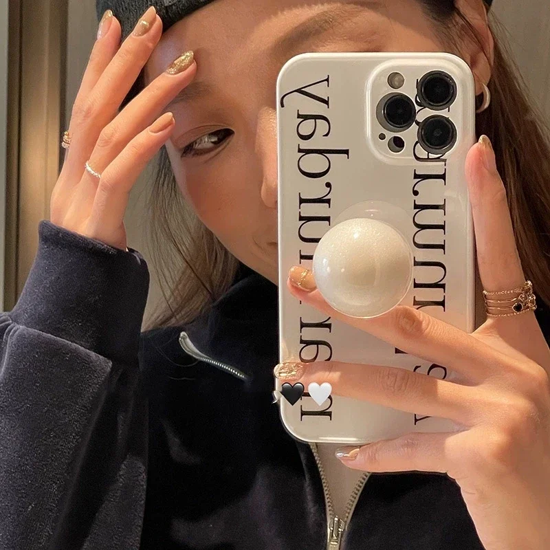 Korean Simple Stylish 3D Pearl Griptok Grip Tok Support for IPhone Samsung Korea Universal Phone Bracket Phone Holder Ring Stand