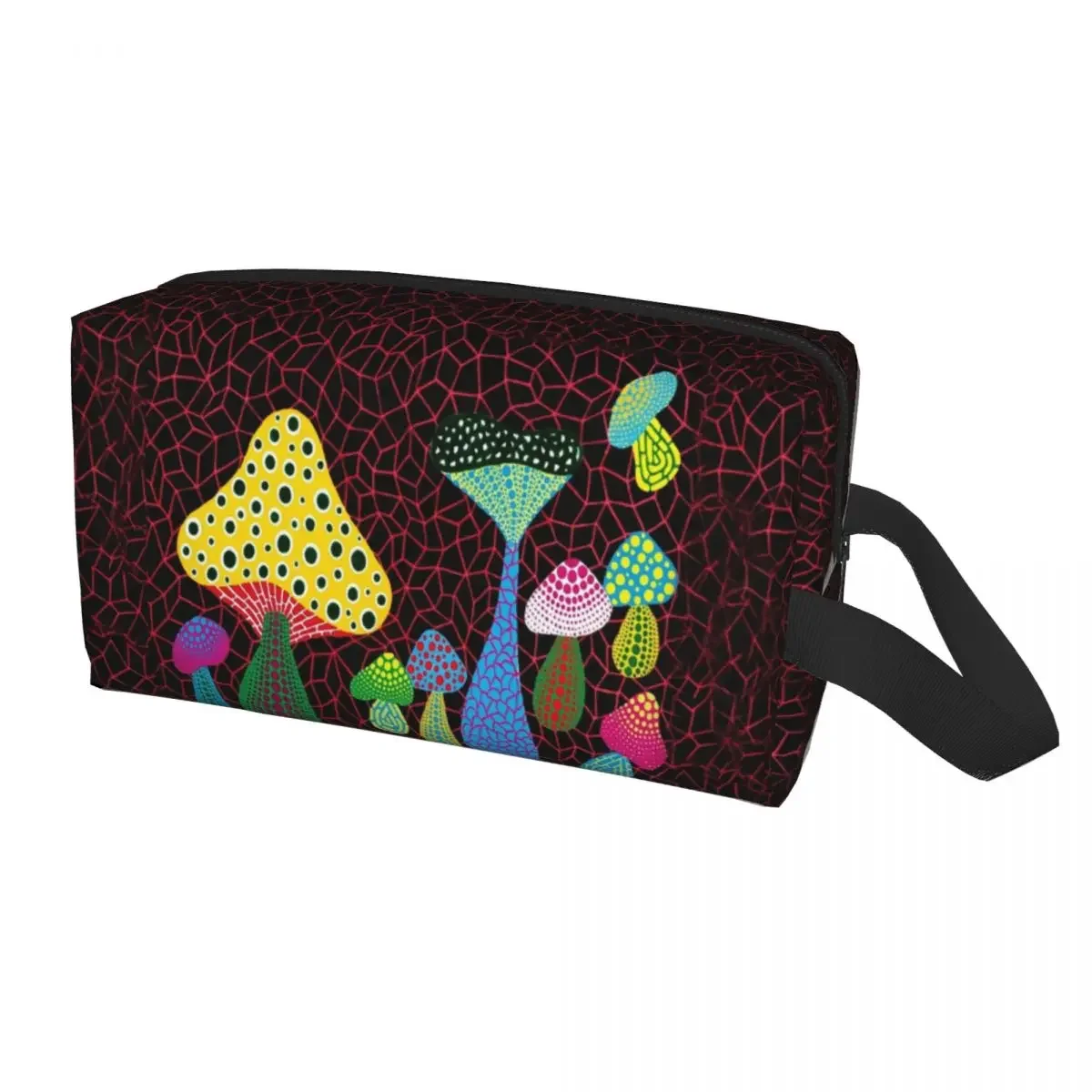 Custom Yayoi Kusama Art Travel Cosmetic Bag for Women Japanese Artist Makeup Toiletry Organizer Ladies Beauty Storage Dopp Kit