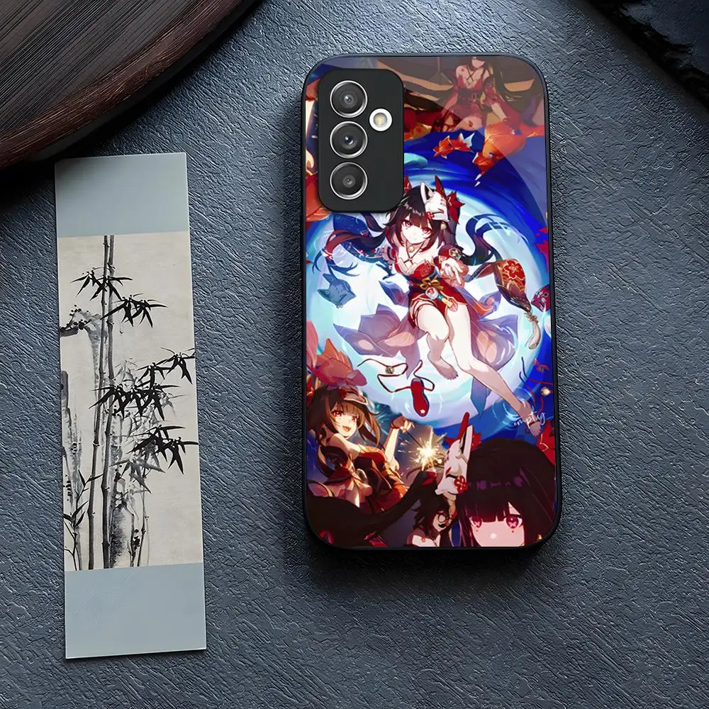 Honkai Impact Sparkle Phone Case Glass for Samsung Galaxy S24 S23 S21 S22 S20 Ultra Fe Plus A34 A54 A24 A52 A53 M54 Cover