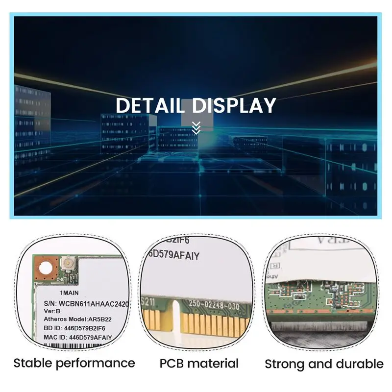 A97I-AR9462 AR5B22 WB222 Half Mini Pcie 300Mbps+Bluetooth4.0 WLAN Wifi Wireless Card