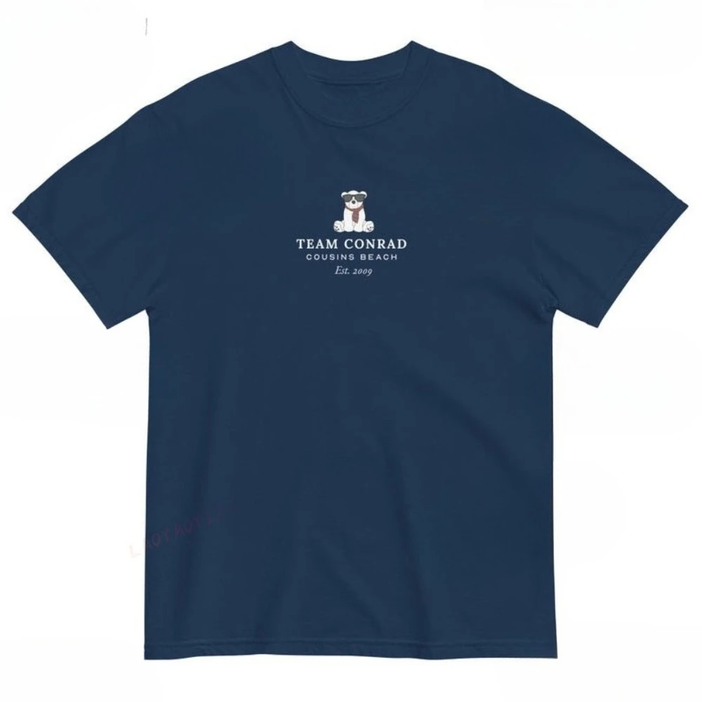 Team Conrad Junior Mint Bear Cousins Beach Est. 2009 Graphic T Shirts The Summer I Turned Pretty 3 Movie Woman Man Cotton Shirt