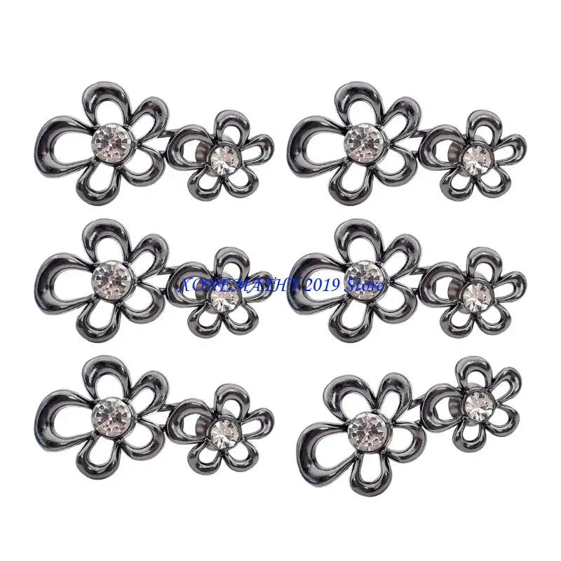 F42F 6 قطعة أنيقة زهرة الخصر تشديد زر الجينز السراويل الخصر السحابة كليب مشد للخصر لتعديل الخصر