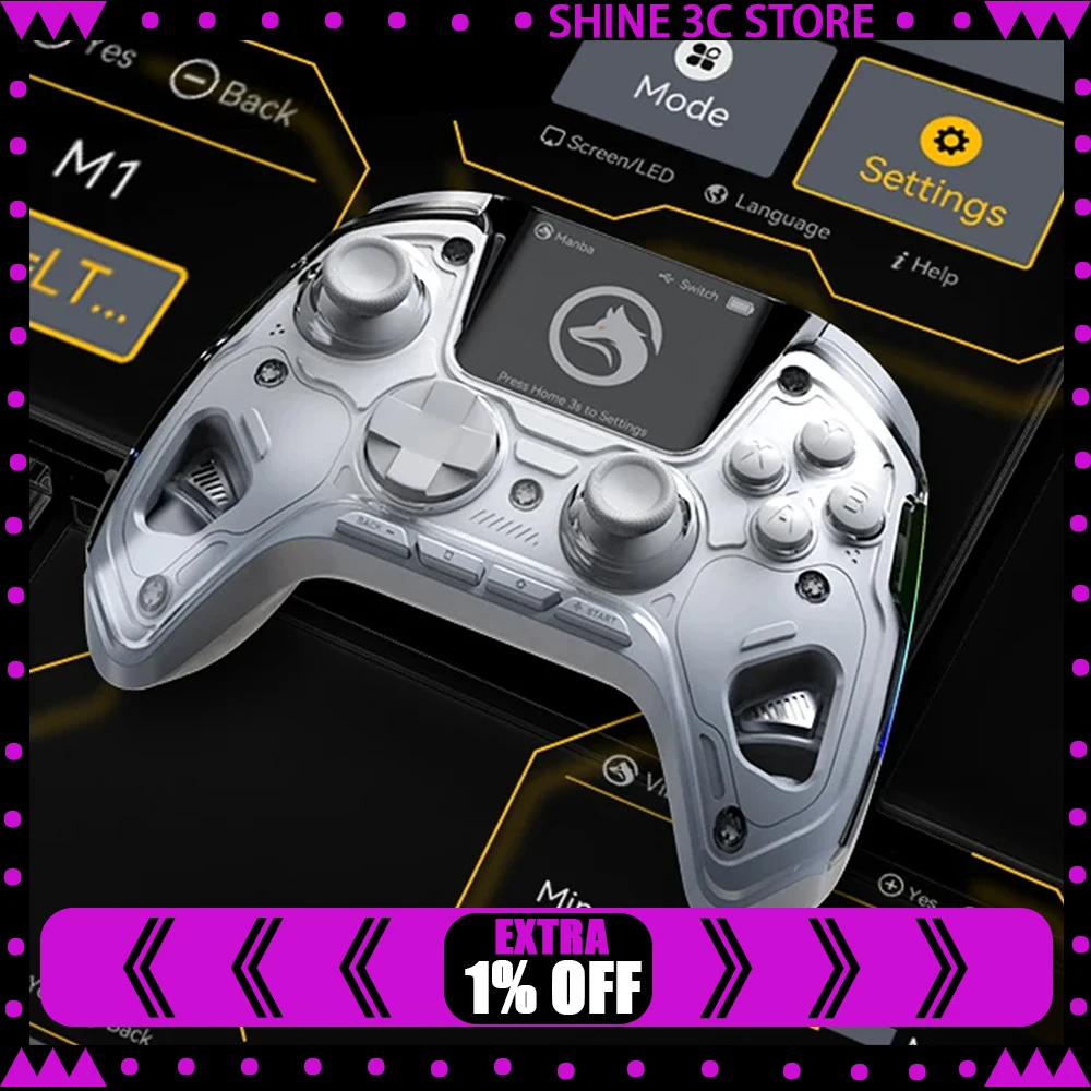 وحدة تحكم الألعاب اللاسلكية Mamba One V2 للتبديل/الكمبيوتر/الهواتف، عصا التحكم بتأثير قاعة الهاتف، لوحة ألعاب بقدرة 1800 مللي أمبير في الساعة مع قاعدة شحن
