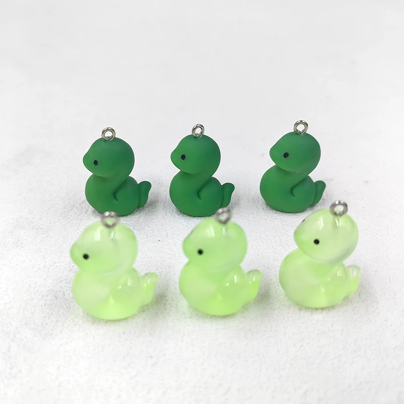 10pcs European Luminous Sea Snake Charms for Jewelry Making Handmade Resin Animals Pendants Crafts DIY Earring Keychain C262