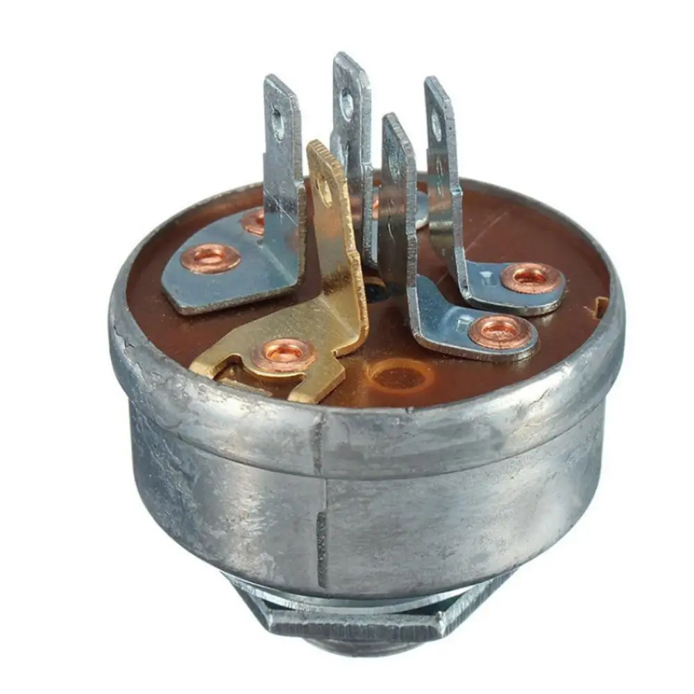 5 Terminal Ignition Switch Metal Construction 2 Keys Included Starter Switch Replacement Part Lawn Mower Switch