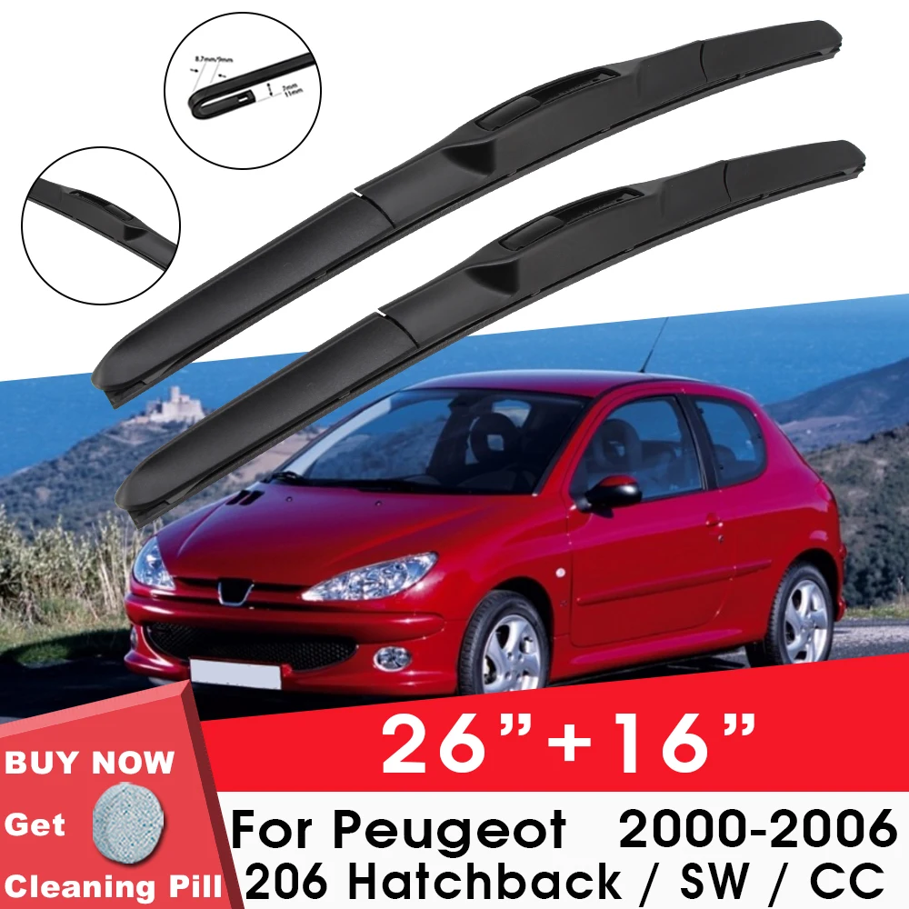 Car Wiper Blade Front Window Windshield Wiper For Peugeot 206 Hatchback / SW / CC 2000-2006 26\