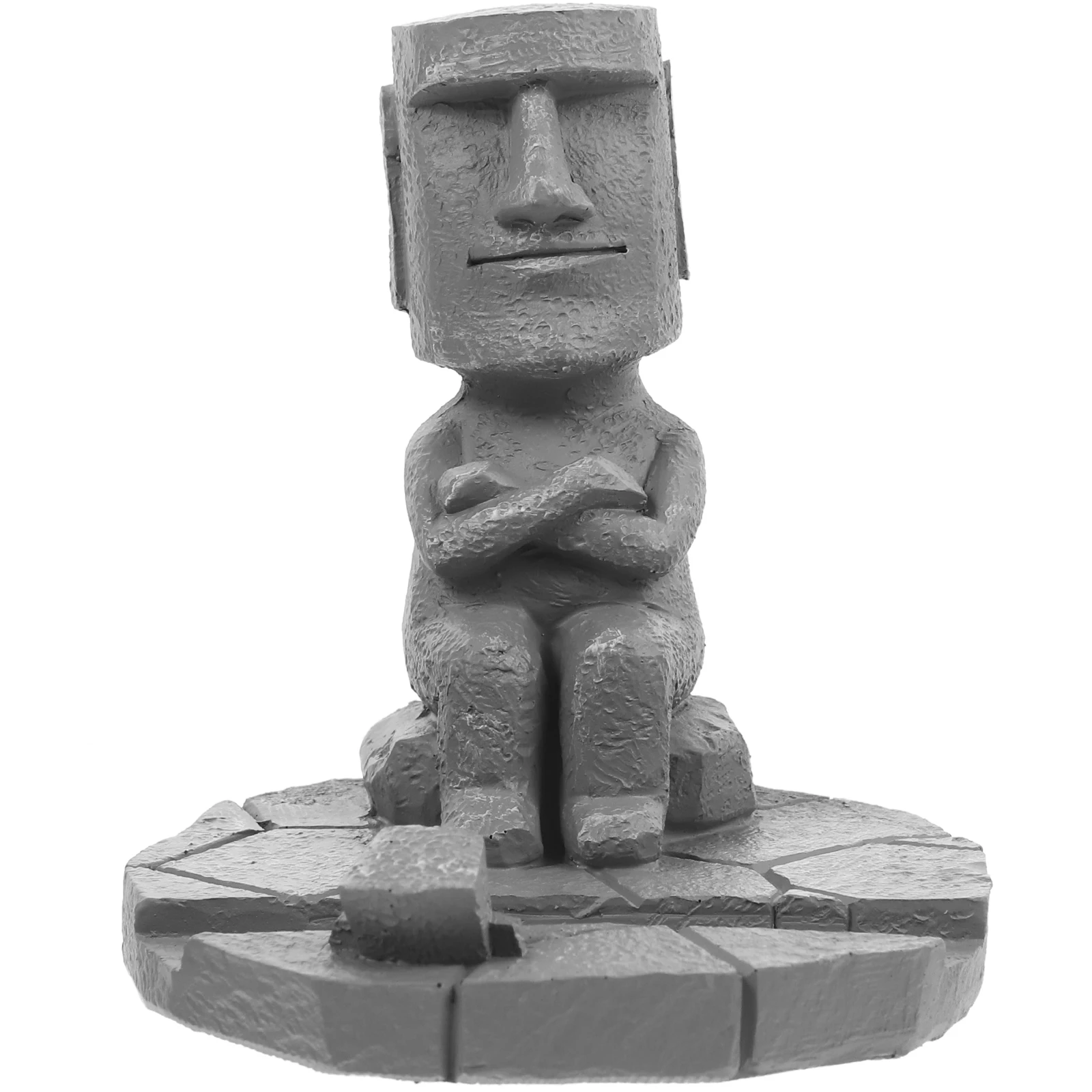 

Creative Resin Moai Statue Home Decor Desktop Sculpture Living Room Office Phone Pencil Holder DY2075 10A Modern Piece Home