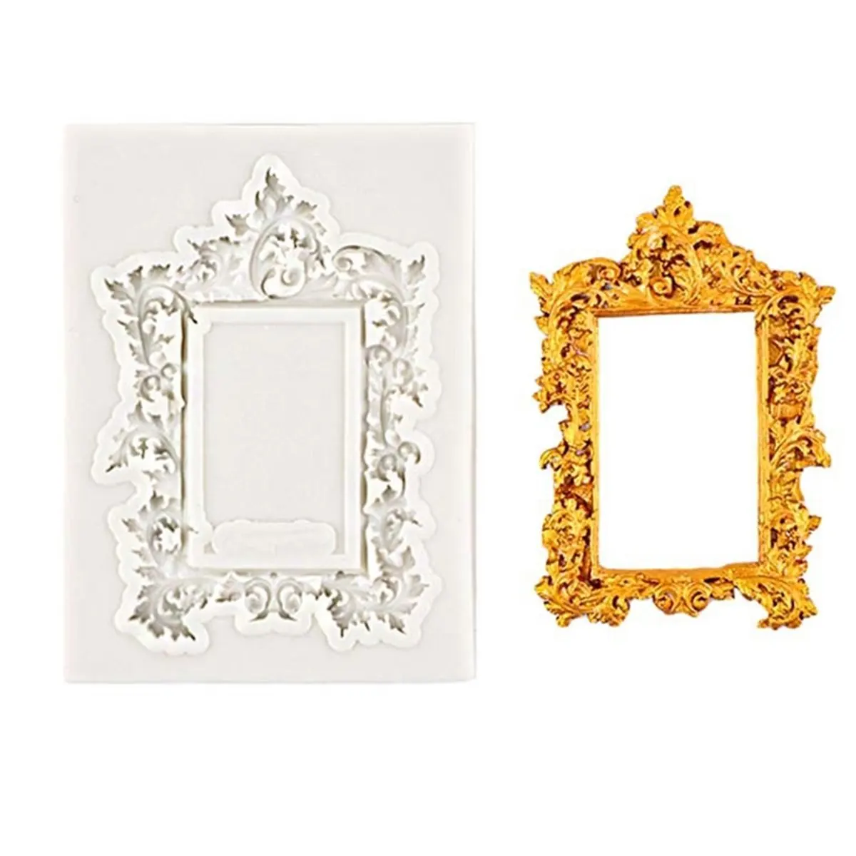 【~ NEW A01R】Photo Frame Fondant Mold Mirror Silicone Mold Retro Frame Mold Cake Decoration