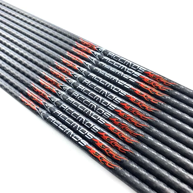 ACCMOS 6/12 pcs Pure Carbon 3K Arrows Shaft ID 6.2 mm spine 200 250 350 400 500 For Archery DIY Hunting Shooting