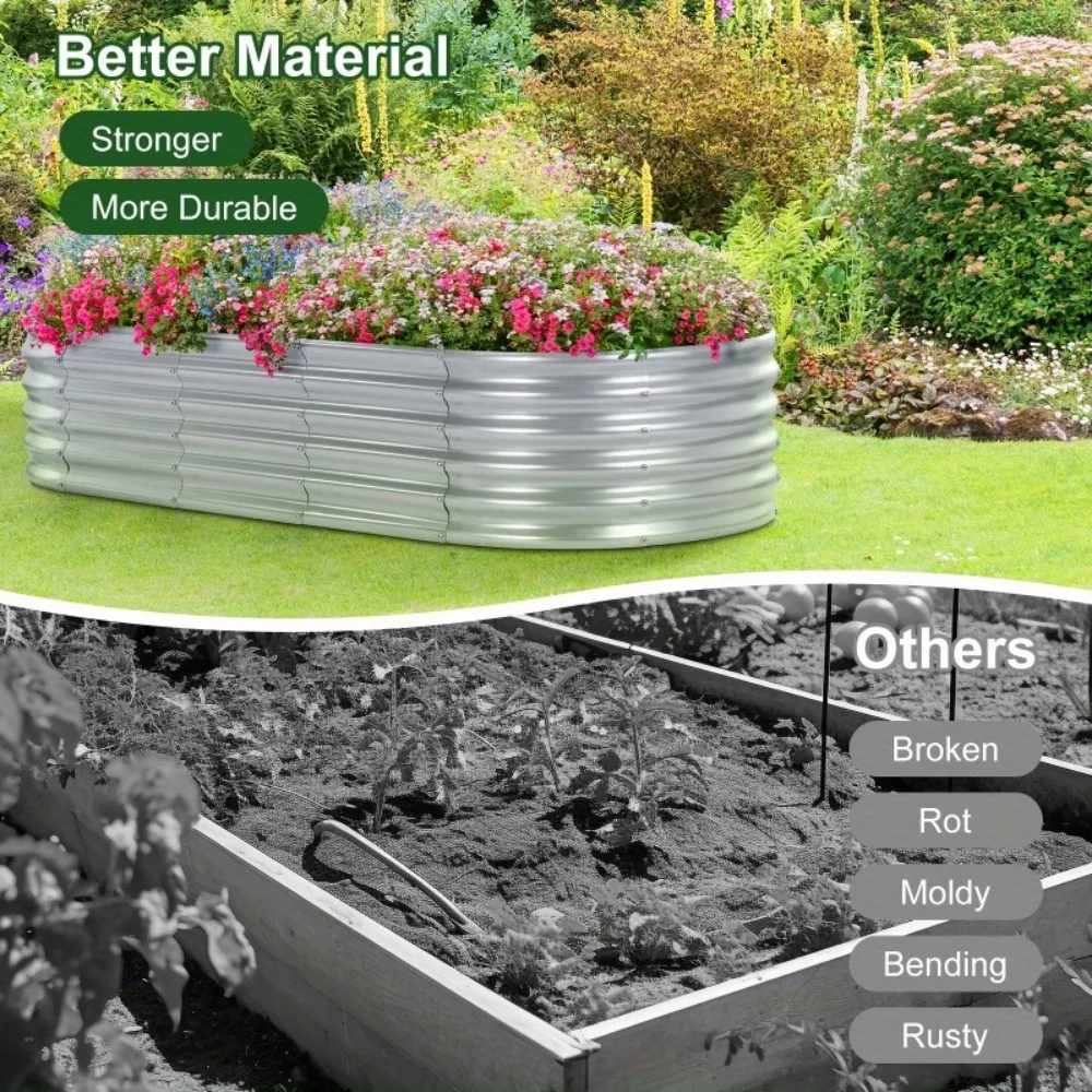 Galvanized Raised Garden Bed Kit, 5x2x1 ft Metal Raised Garden Beds Outdoor for Vegetables